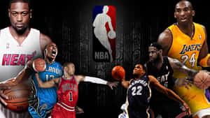 身穿球隊制服的NBA籃球運動員動態地擺出姿勢，手持籃球。 — 酷籃球 壁紙