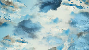 抽象水彩天空，帶有旋轉的藍色、灰色和白色雲朵。 — 美學雲朵 壁紙
