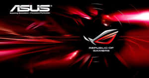 ASUS Republic of Gamers標誌，黑色背景上有紅色光條。 — 玩家共和國 壁紙