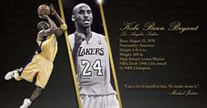 Kobe Bryant 籃球員致敬，附有統計數據和引言。 — 科比· Bryant 壁紙