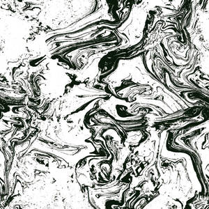 帶有紋理筆觸的黑白抽象流體漩渦圖案。 — 美學大理石 壁紙
