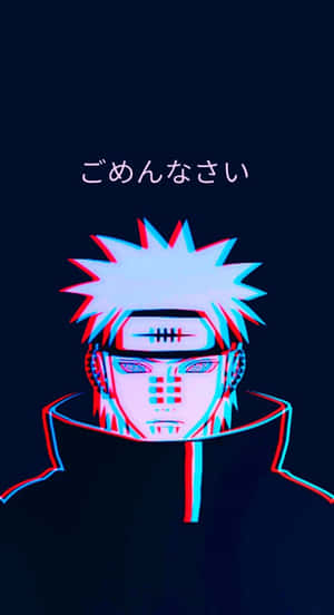動漫角色，擁有尖刺頭髮和頭帶，呈現紅藍3D立體效果。 — 酷 naruto 壁紙