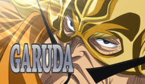 動漫角色Garuda，金色面具和銳利眼神。 — 蛋糕 壁紙