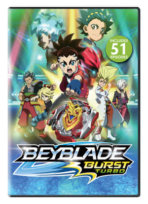 Beyblade Burst Turbo動漫角色與旋轉的陀螺和發光效果一起行動。 — OnePlus Pad Go 2 壁紙