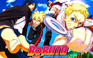 來自《Boruto Naruto the Movie》的動漫角色以動態戰鬥姿勢呈現。 — 漩渦鳴人 壁紙