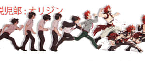 動漫角色經歷從學生到戰鬥疲憊戰士的階段轉變。 — 2560x1080 壁紙