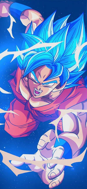 悟空以超級賽亞人藍形態在太空釋放能量。 — 界王拳 壁紙