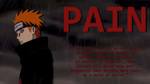 雨中的動漫忍者，帶有紅色「PAIN」文字及關於復仇的引文。 — 火影忍者 佩恩 壁紙