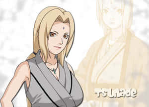 穿著灰色服裝的動漫女忍者綱手，身後有幽靈般的自己。 — 煉獄杏壽郎 壁紙