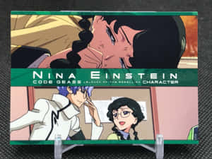 動畫交易卡顯示 Nina Einstein from Code Geass 在教室和特寫場景中。 — 4K 太空人 壁紙