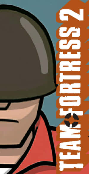卡通士兵戴頭盔穿紅色制服，帶有 Team Fortress 2 標誌。 — 絕境要塞2 壁紙