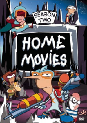 卡通角色穿著冬季裝備在雪崖上為Home Movies Season Two擺姿勢。 — 卡通 壁紙