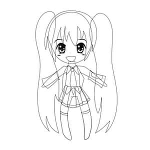 可愛動漫少女素描