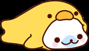 可愛卡通印章躺著