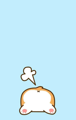 可愛卡通狗屁股，淺藍色背景上帶有對話氣泡 — Redmi Pad 壁紙