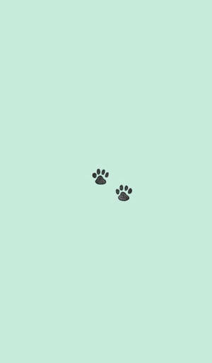 薄荷綠iPhone — 肉球印記 壁紙