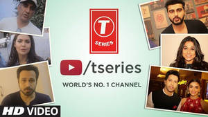 T-Series YouTube頻道宣傳圖形，附有名人頭像。 — 音樂 壁紙