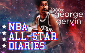 喬治·格文在NBA All-Star Diaries圖像中，背景為宇宙。 — 運動 壁紙
