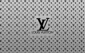 Louis Vuitton標誌在字母組合圖案的金屬背景上。 — 黑色桌面 壁紙