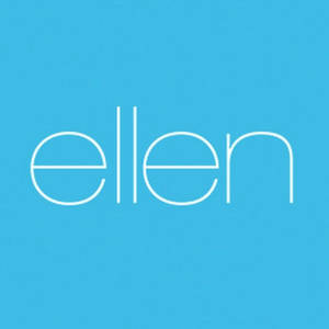 白色小寫文字在青色背景上顯示 'ellen'。 — 艾倫·狄珍妮 壁紙
