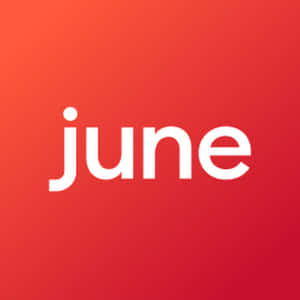 在紅色漸變背景上，粗體白色小寫文字顯示 june。 — 六月 壁紙