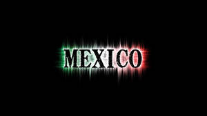 單詞 Mexico 在黑色上以綠色、白色和紅色的音頻波紋效果照亮。 — 墨西哥 壁紙