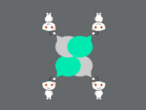 四個 Reddit 外星人角色圍繞對話氣泡 — Reddit 壁紙