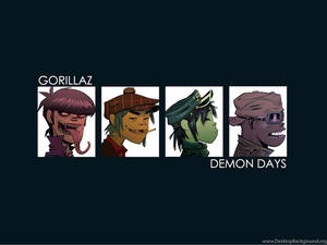來自《Demon Days》專輯藝術的 Gorillaz 樂團成員 — 街頭霸王 壁紙