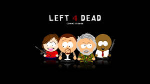 四個南方公園角色為 Left 4 Dead 電子遊戲持槍。 — 惡力並進 壁紙