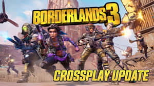 四個Borderlands 3角色在沙漠荒地中開火。 — 電玩遊戲 GIF 壁紙