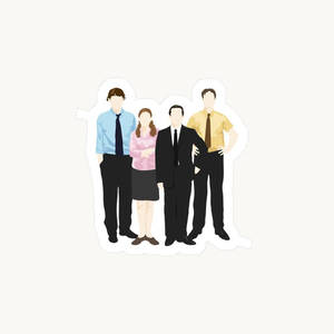四個穿著正式服裝的無臉商業專業人士站在一起。 — 辦公室 壁紙