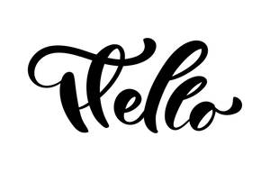 白色背景上黑色草書文字顯示 Helo — 簡約 壁紙