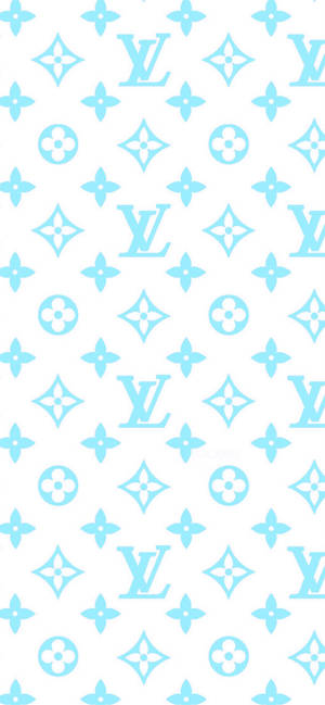 白色背景上的淺藍色 Louis Vuitton 字母圖案。