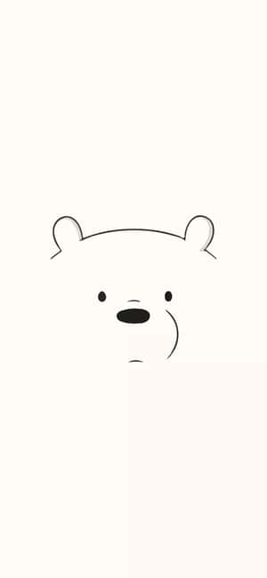 一張帶有溫柔微笑的熊臉的簡單線條畫。 — 簡約 壁紙