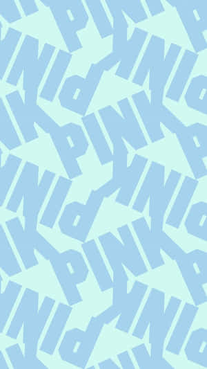薄荷綠色背景上的淺藍色「PINK」文字圖案。 — 粉紅色 壁紙