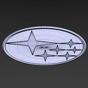 Subaru 標誌線框 3D 渲染 星星 深灰色背景 — 速霸陸標誌 壁紙
