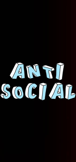 深色漸變背景上的3D立體字anti social文字 — 社群 壁紙