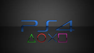 帶有彩色控制器符號的PS4標誌，深色背景 — 電玩遊戲 GIF 壁紙