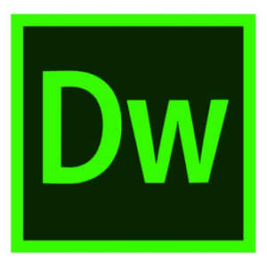 Adobe Dreamweaver 標誌，在深色背景上帶有綠色字母和邊框 — 乾淨 壁紙