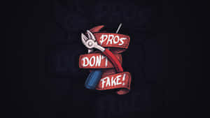 帶有文字「pros don't fake」的工具圖形插圖 — 玩家 壁紙