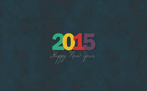 在深色幾何背景上以彩色字母顯示Happy New Year 2015。 — 新年 壁紙
