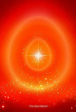 在紅色漸變背景上，被環和閃光包圍的發光星爆。 — 靈魂 壁紙
