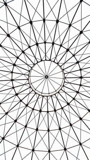 白色背景上具有徑向對稱性的黑色幾何格子圖案 — 漫威標誌 壁紙