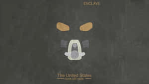 帶有防毒面具和文字 enclave the united states does still exist 的極簡海報。 — 鬼滅之刃面具 壁紙