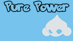 藍色背景，帶有「Pure Power」文字和白色雲朵吉祥物。 — 高清 壁紙