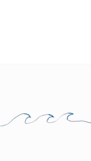 白色背景上的三個藍色波浪輪廓。 — 白色 iPhone 壁紙