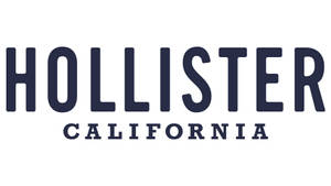 白色背景上以海軍藍文字呈現的 Hollister California 品牌標誌。 — 乾淨 壁紙