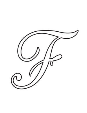 白色背景上黑色輪廓的優雅草書字母F。 — 字母e 壁紙