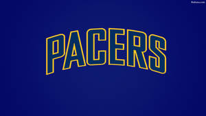 皇家藍色背景上的藍色和金色 Pacers 球隊標誌文字。 — 印第安納溜馬 壁紙