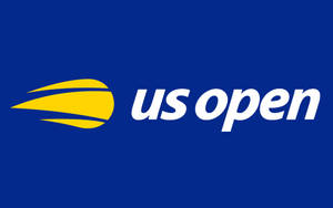 US Open 網球錦標賽標誌，藍色背景上有黃色球圖形。 — Off white 標誌 壁紙